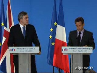 Conférence de presse conjointe avec M. Gordon BROWN