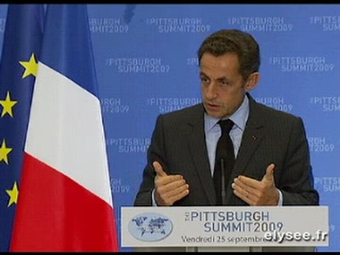Conférence presse de M. SARKOZY au du G20 de Pittsburgh