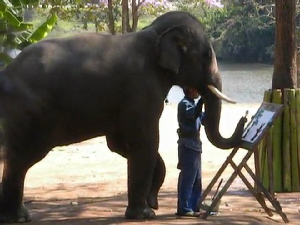 Thailande un elephant peint 4