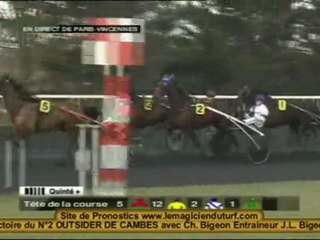 vidéo Quinté à Vincennes 14 février 2010 PRIX DES VOSGES