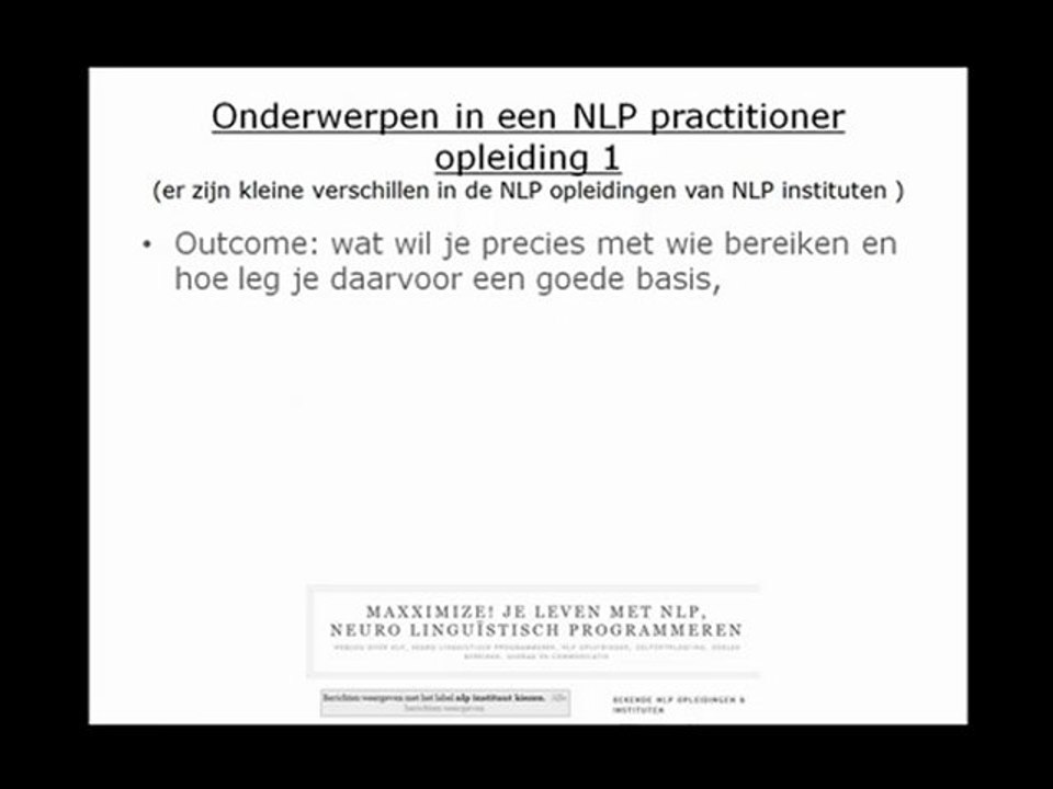 NLP opleiding NLP opleidingen