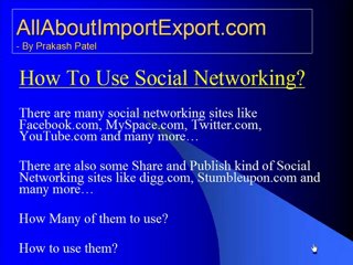 Online Social Media for Import Export Business