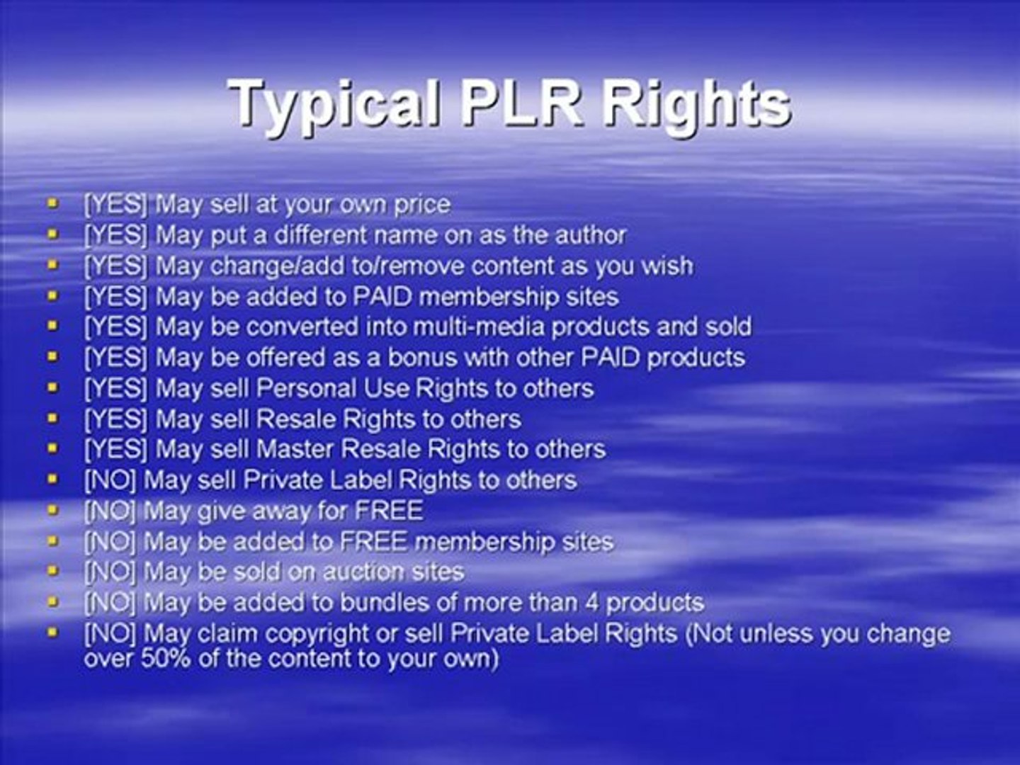 PLR rights explained
