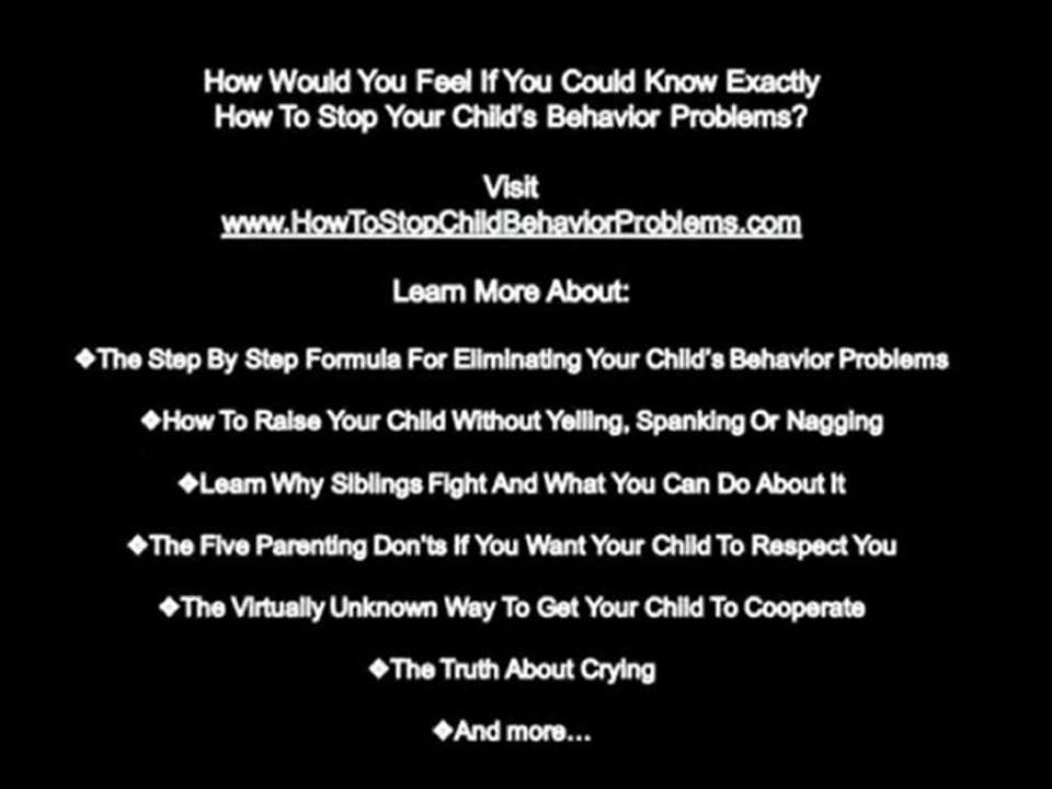 How To Stop Child Behavior Problems