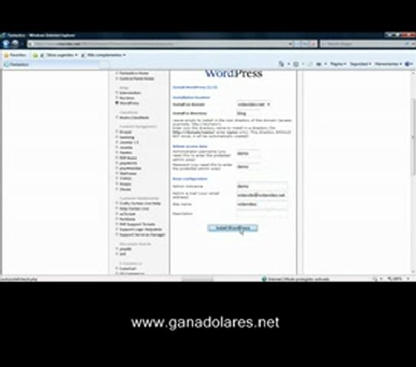 Wordpress instalacion rapida
