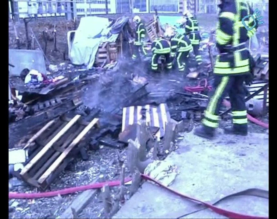 Incendie dans un bidonville de Lyon