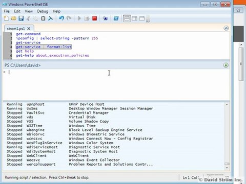 Using Windows 7 PowerShell Scripting Environment
