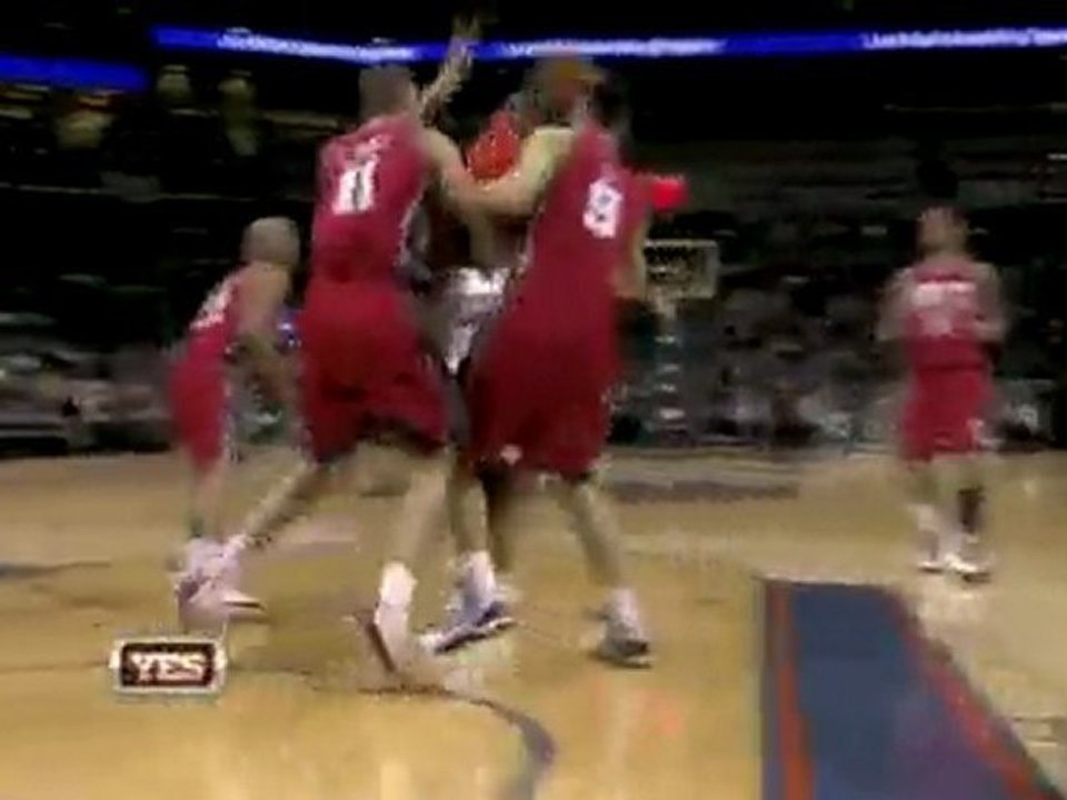 Nazr Mohammed follows the miss with a one-handed jam.