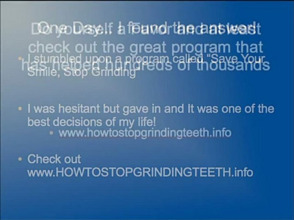 Grinding Teeth Cure! Bruxism Relief!