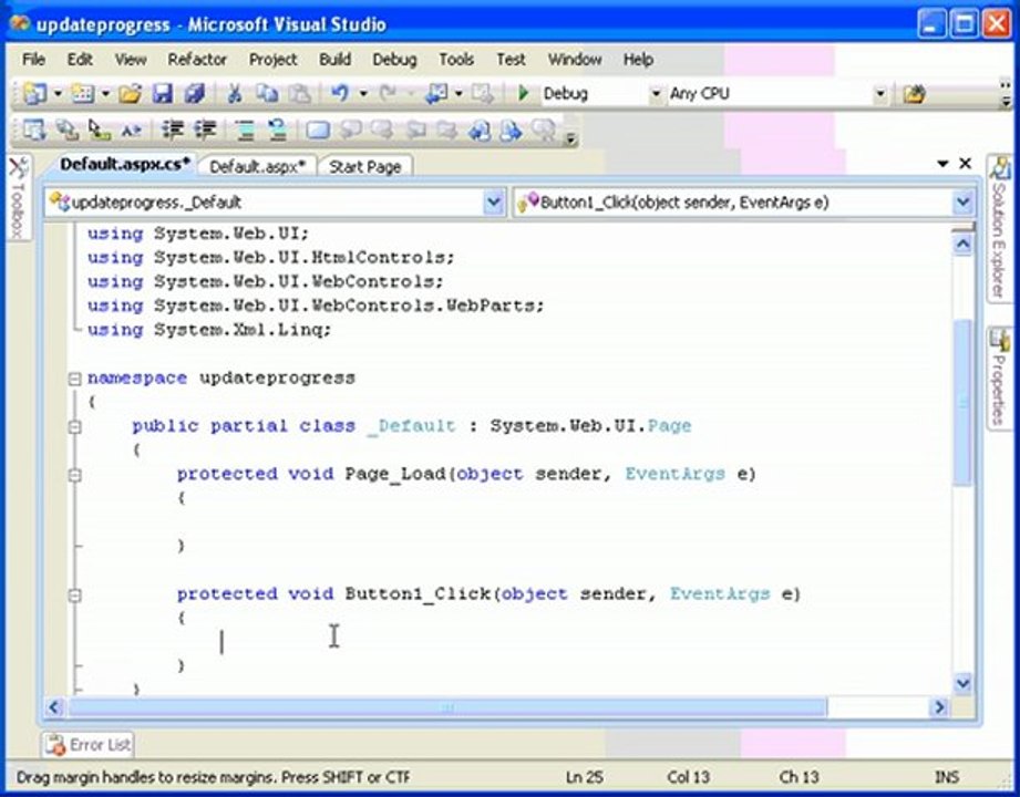 ASP.NET - AJAX ta Update Progress Kullanımı
