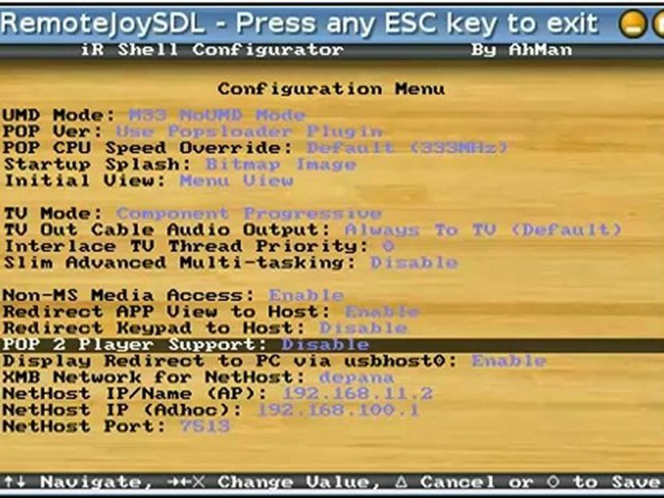 IRShell Settings | Configuración de IRShell