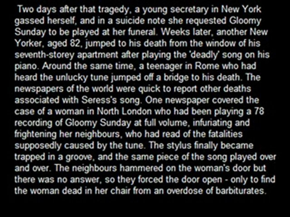 Rezso Seress - Gloomy Sunday song story