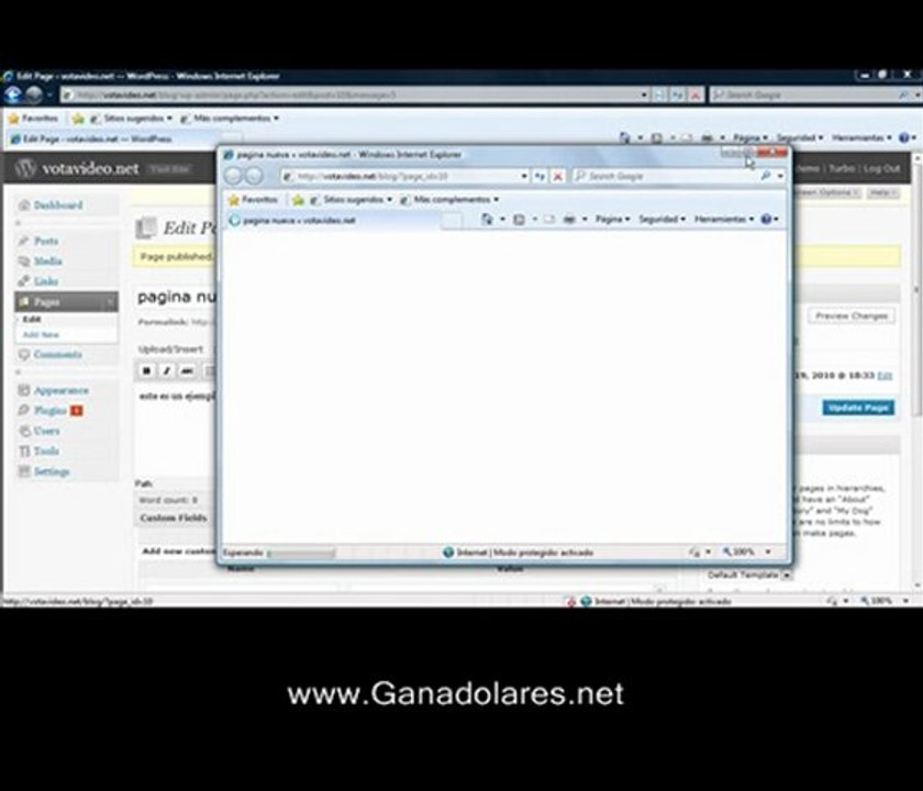 Wordpress -Tutorial agregar , Editar y eliminar una pagina