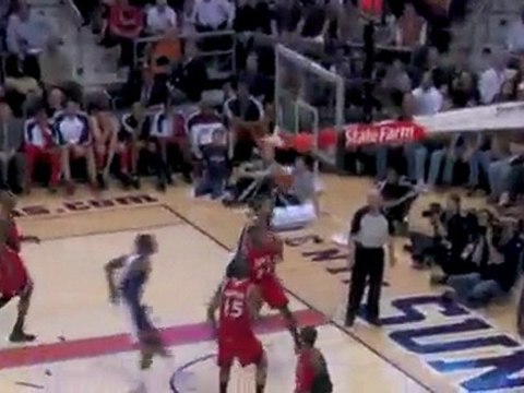 Steve Nash nearly loses the ball but gets it back just in ti