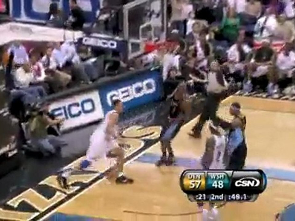 Mike Miller grads the rebound and fires a bomb to a streakin
