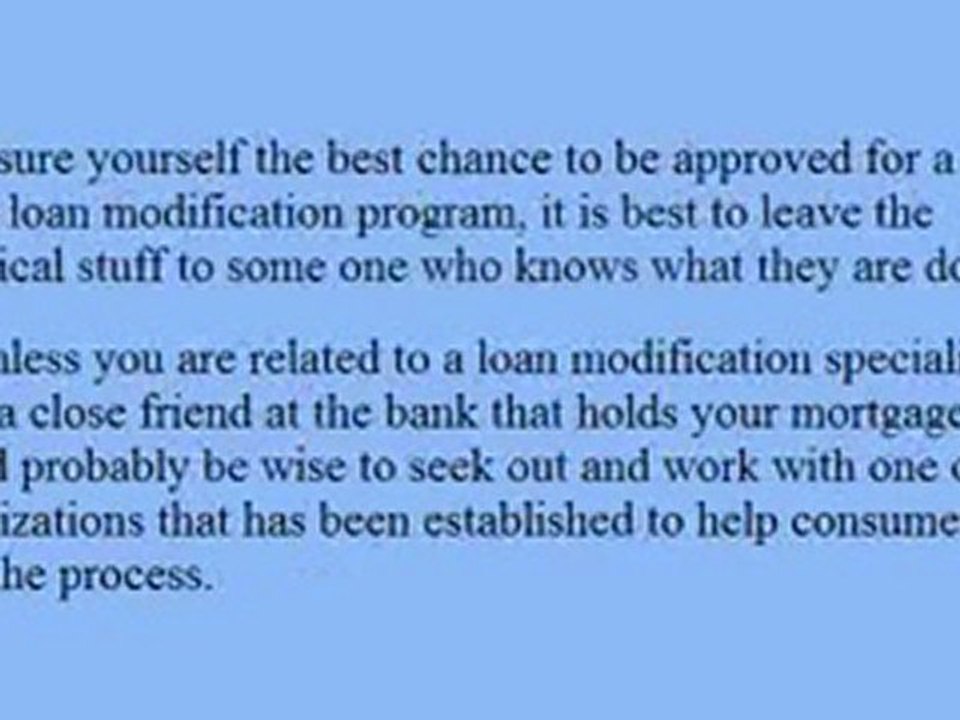 Home Loan Modification - Stop A Foreclosure
