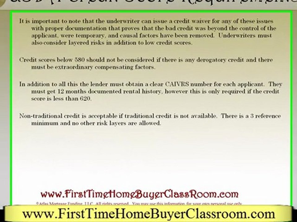 Credit Score Requirements for a USDA Loan