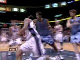 Devin Harris feeds Brook Lopez underneath for the one-handed