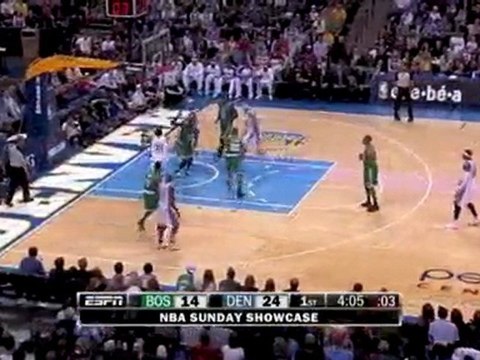 Arron Afflalo assists Nene with a sweet pass in the paint an