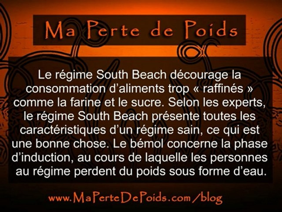 Ma Perte de Poids - Le Regime Miami South Beach – Kesako