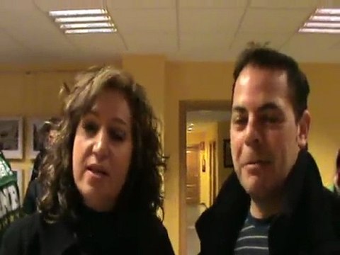 Momentos posteriores a la charla en Olías del Rey