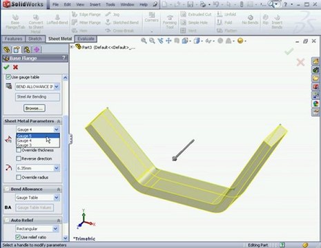 solidworks 2010 Tutorials sheet metal Base Flange