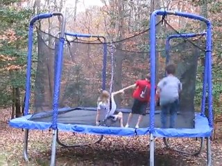 Sumo kids on trampoline