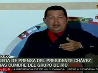 Rueda de prensa con Hugo Chávez, tras Cumbre de Río