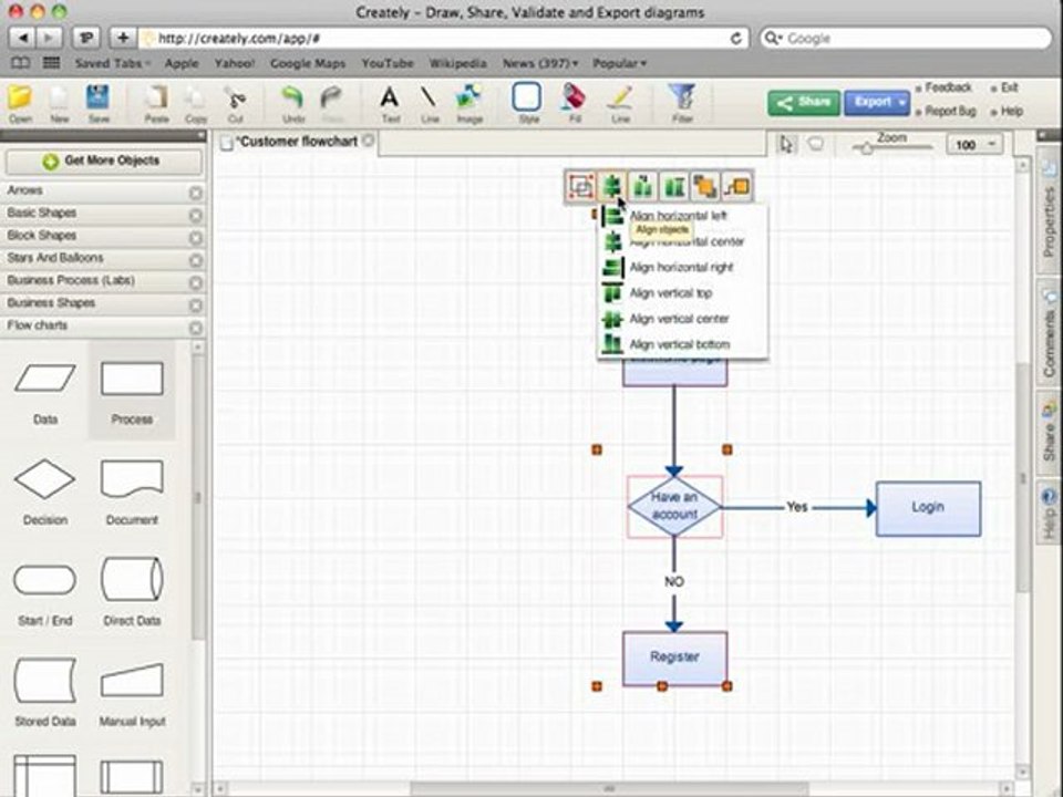 Getting started Flowcharts with Creately
