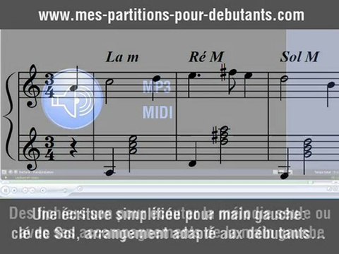 Partitions simples de piano pour débutants