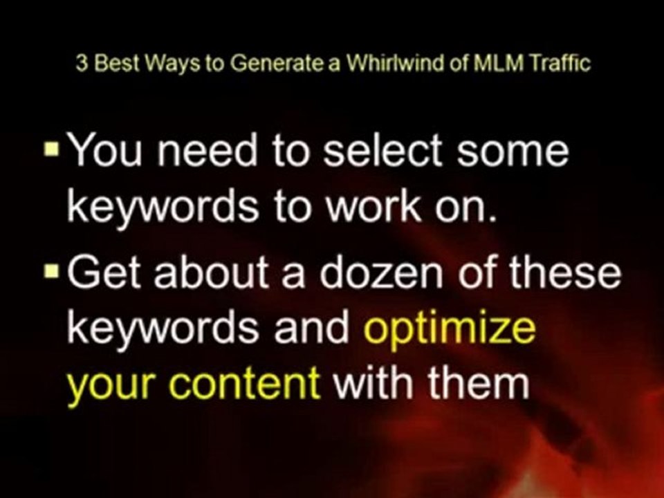 MLM Website Traffic Generation Tips