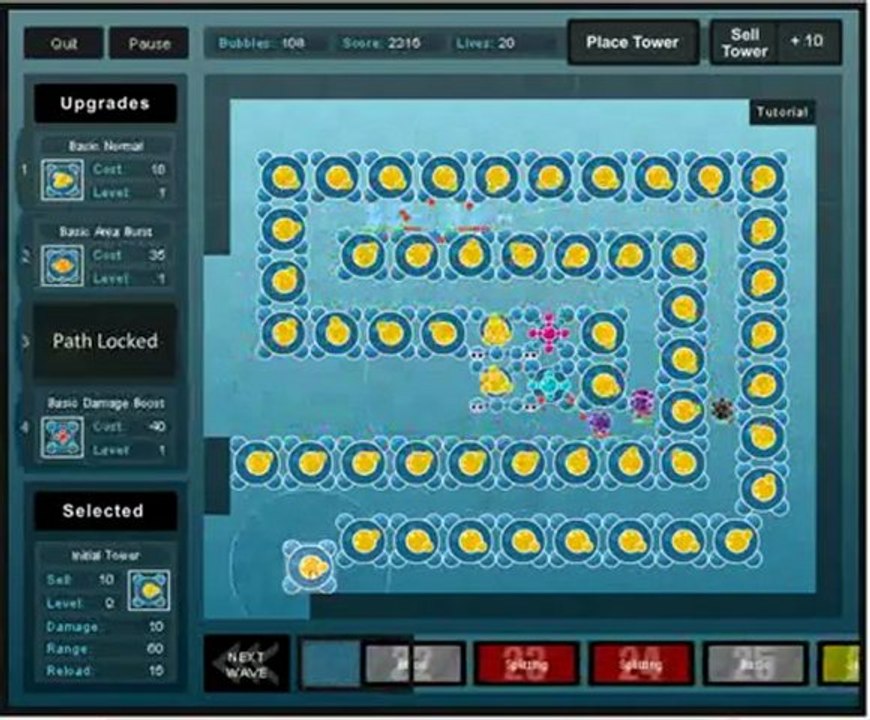 Bubble Tank Defense Tutorial Level 24 Walkthrough