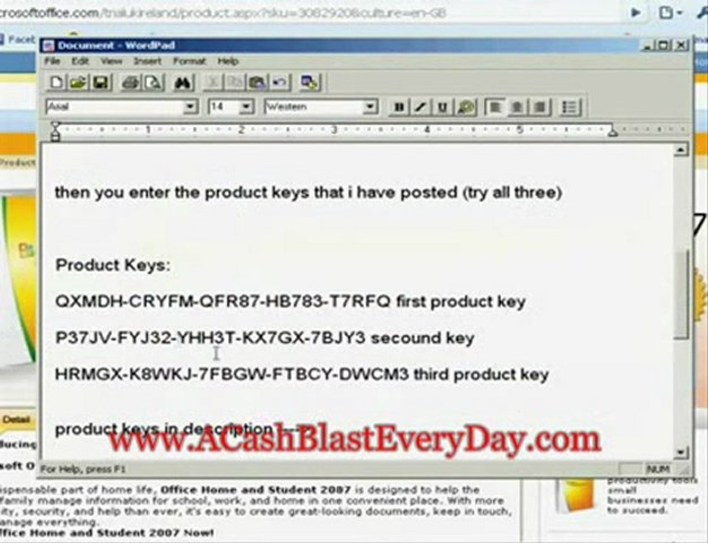 microsoft office 2007 free product key working 20 - video Dailymotion