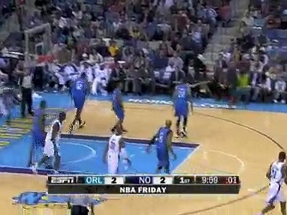Dwight Howard blocks Darren Collison's shot during the first
