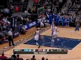 Shawn Marion takes the pass and finishes with a slam during