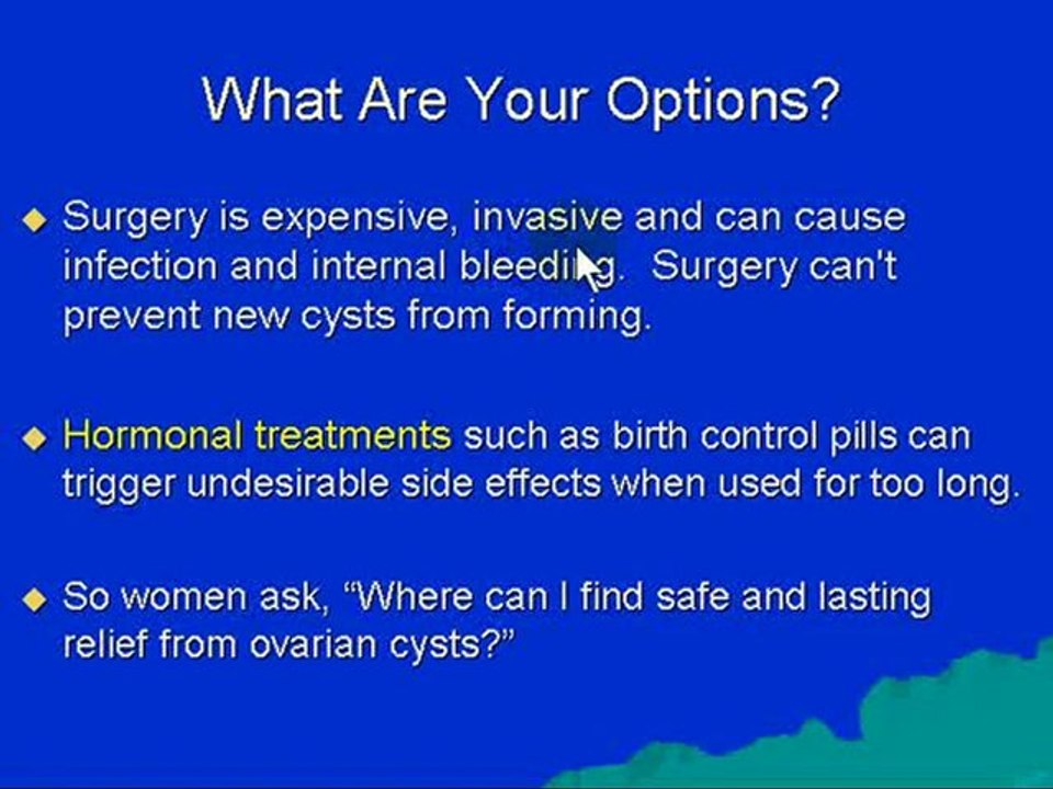 Ovarian Cyst Relief--First Use Natural Treatments