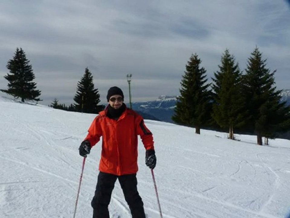 Ski alpin au collet d'allevard sur piste bleu le 27/02/2010