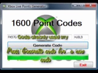 XBOX 360 1600 MS Code generator NEWEST UPDATE