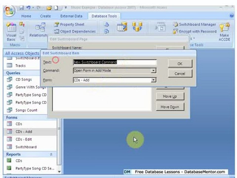 Access Add Form - Music Database Part 12