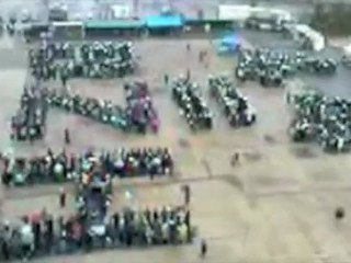 Fresque Humaine pour la Réunification vue de haut