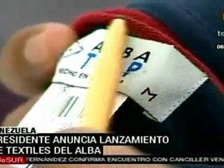 Chávez anuncia lanzamiento de Textiles del ALBA