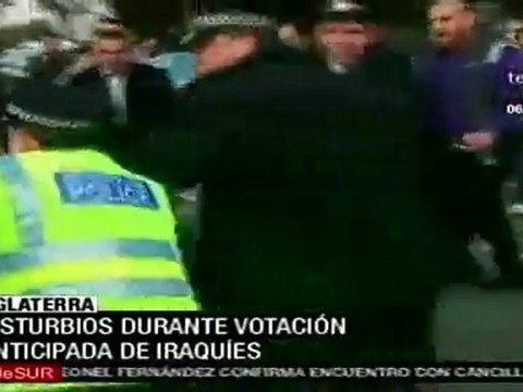 Disturbios durante votación anticipada de iraquíes en RU