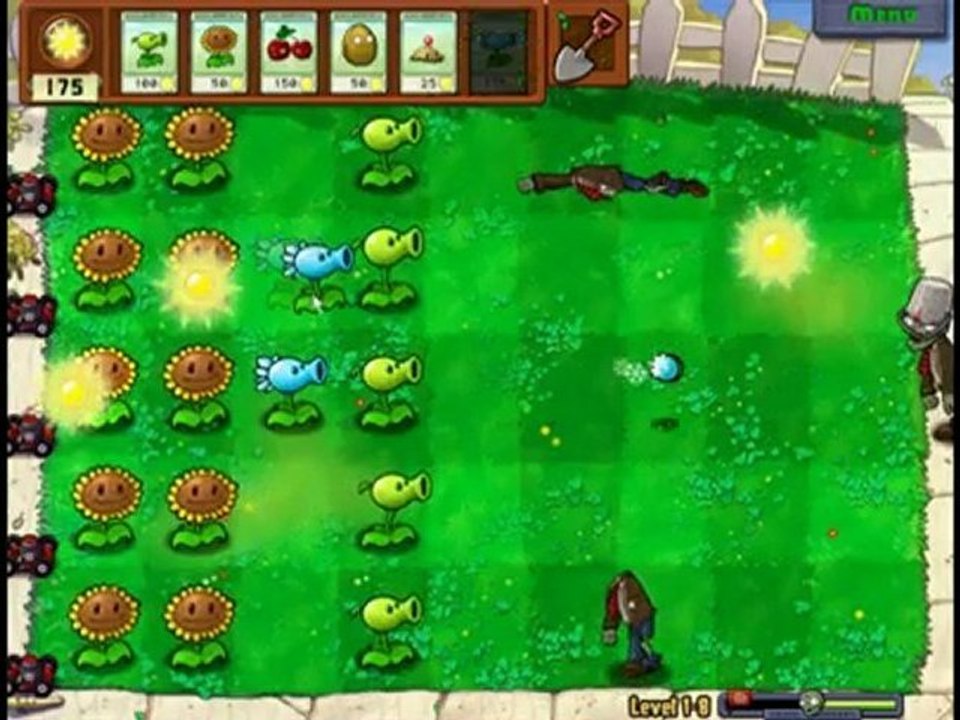 Plants Vs Zombies Level 1-8 Walkthrough