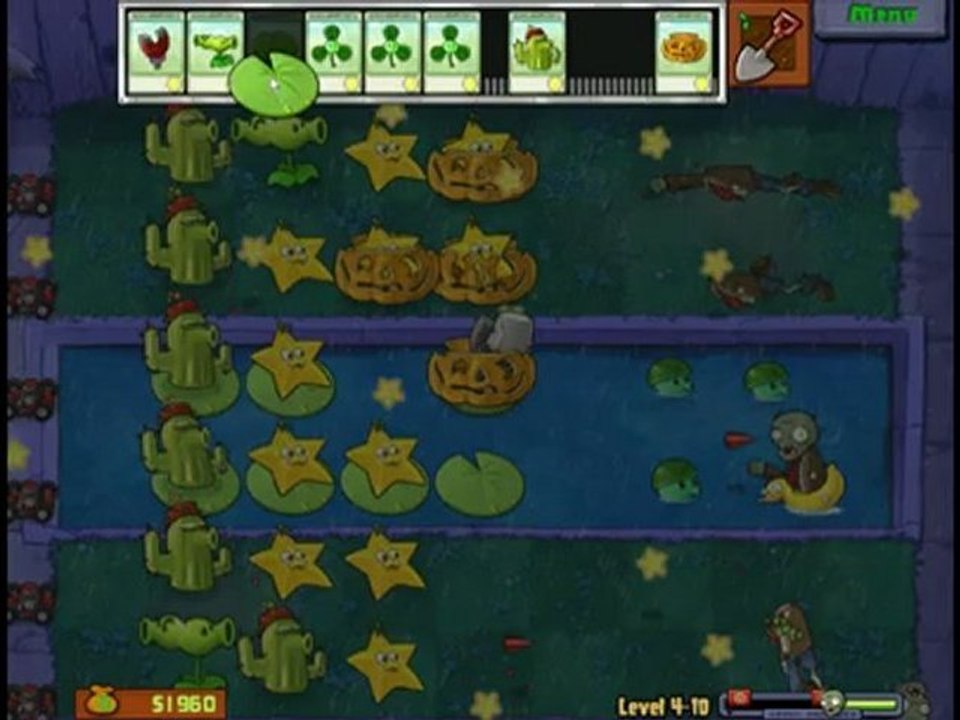 Plants Vs Zombies Level 4-10 Walkthrough