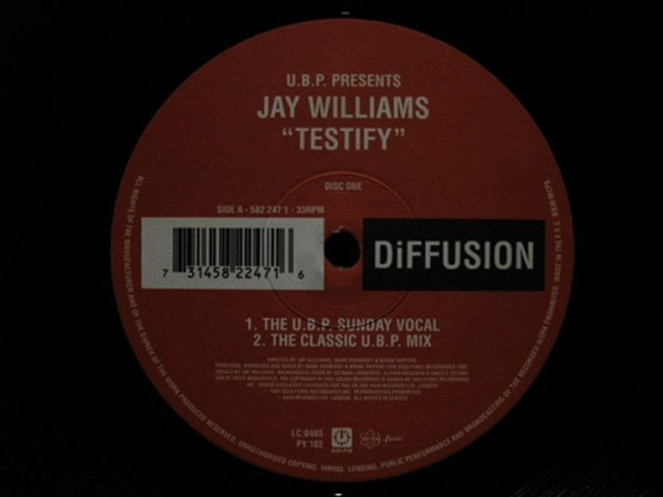 Jay Williams.Testify.The Classic U.B.P. Mix.Diffusion 1997