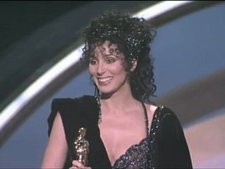 Cher winning the Best Actress Oscar