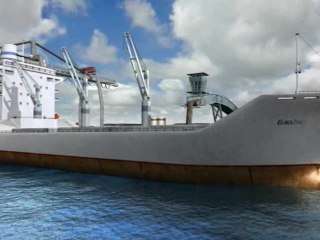 Bulk carrier and cargo ship 3d animation