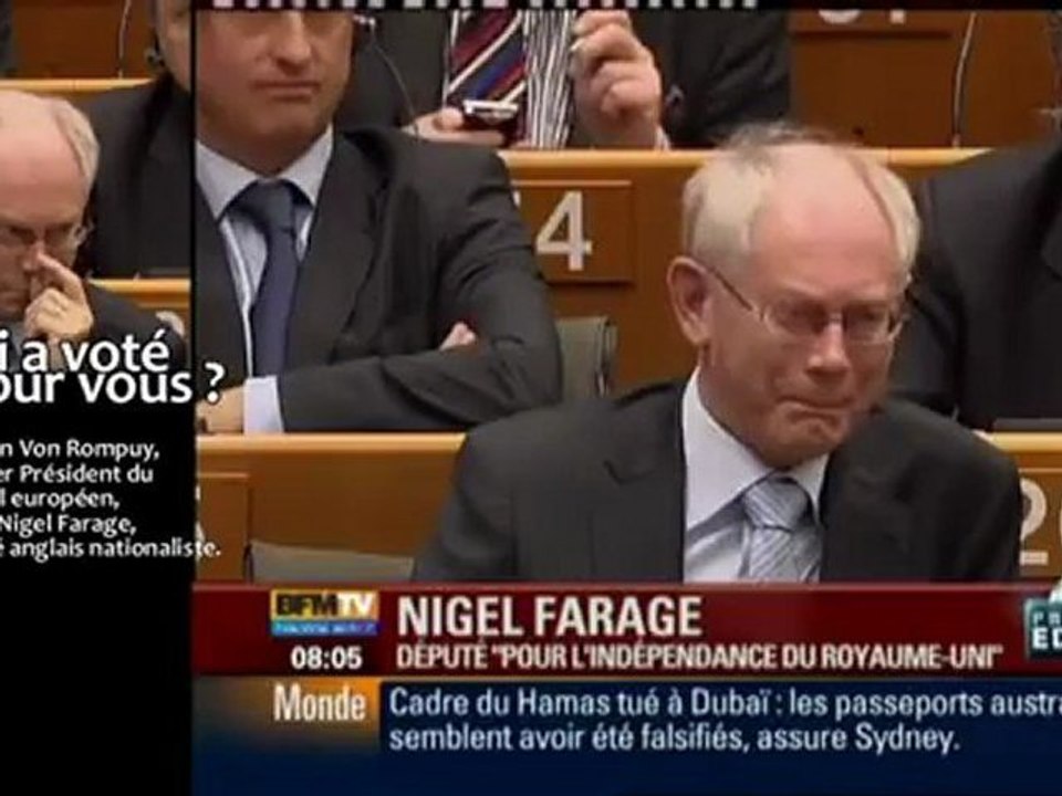 Nigel Farage face au président européen Herman Van Rompuy