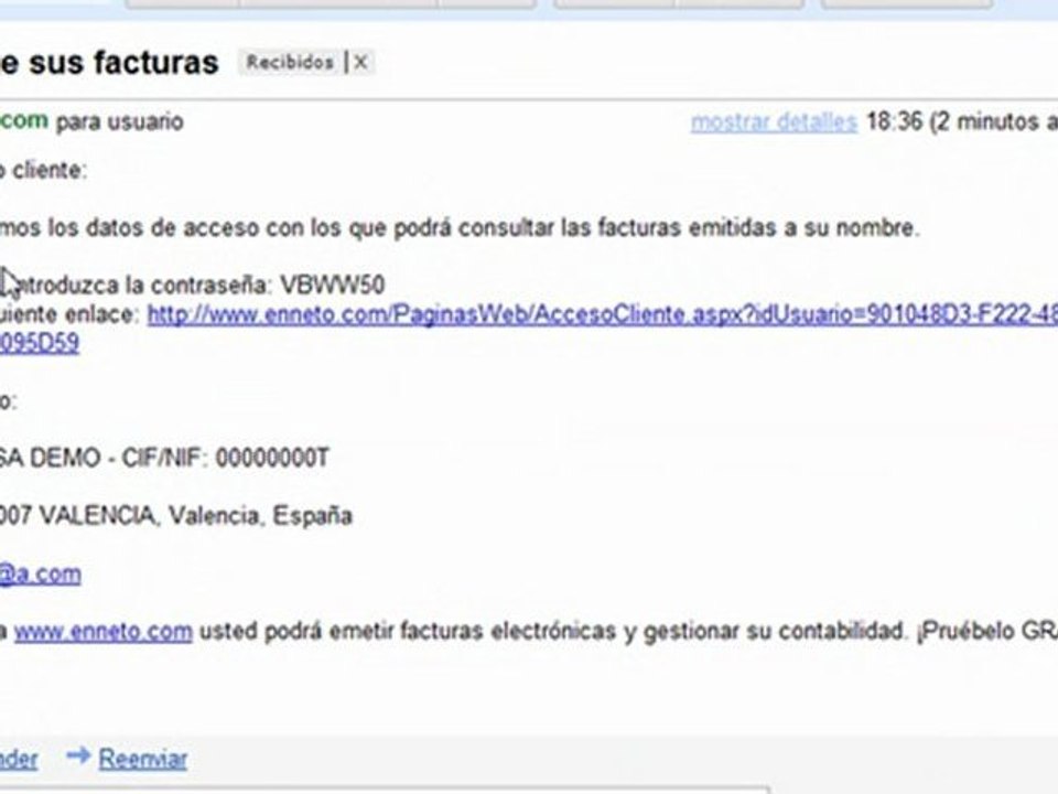 Invitar al cliente a consultar sus facturas electrónicas
