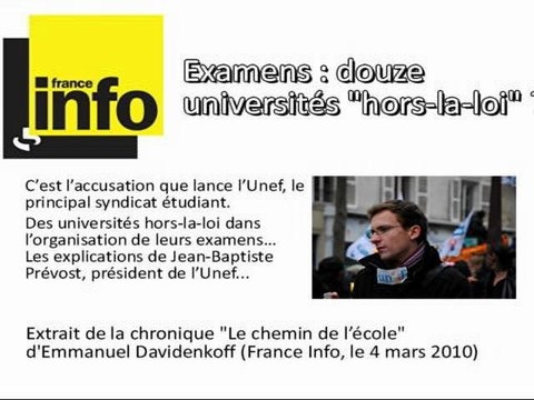Examens : 12 universités hors la loi